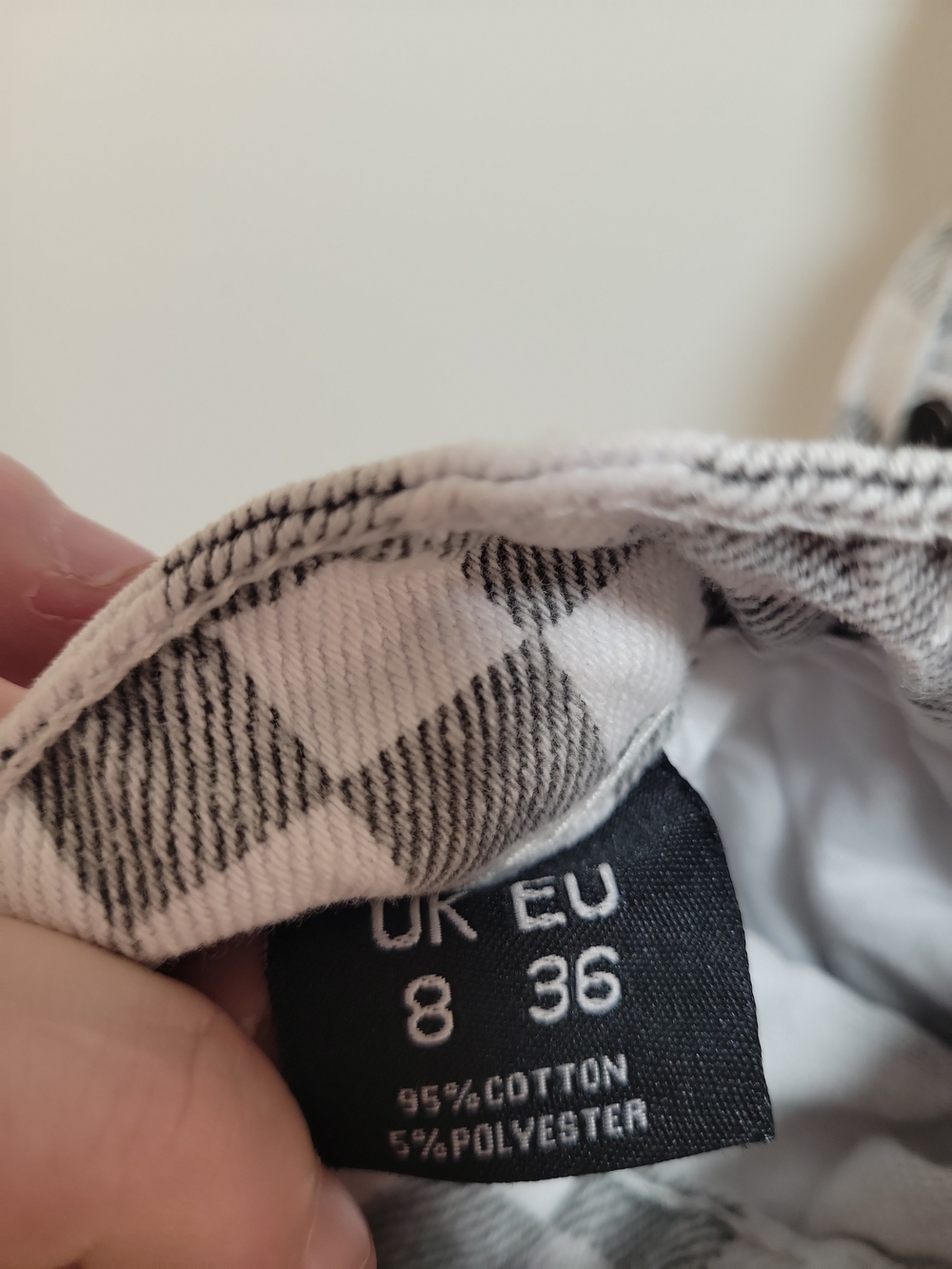 Slim Straight Checkerboard Jeans in Gray and White - Picture 5 of 5